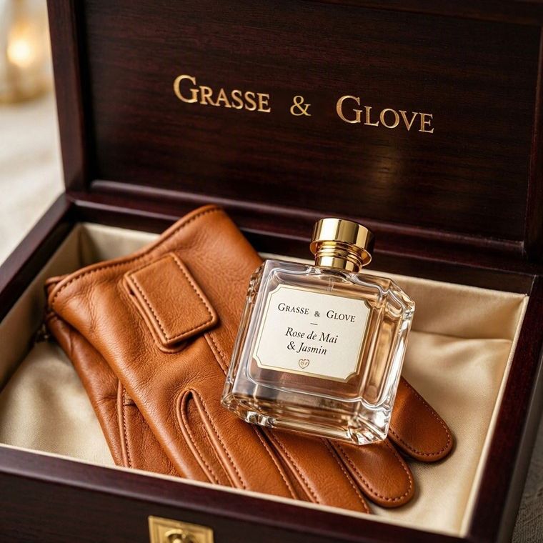 The coffret lined in ivory satin